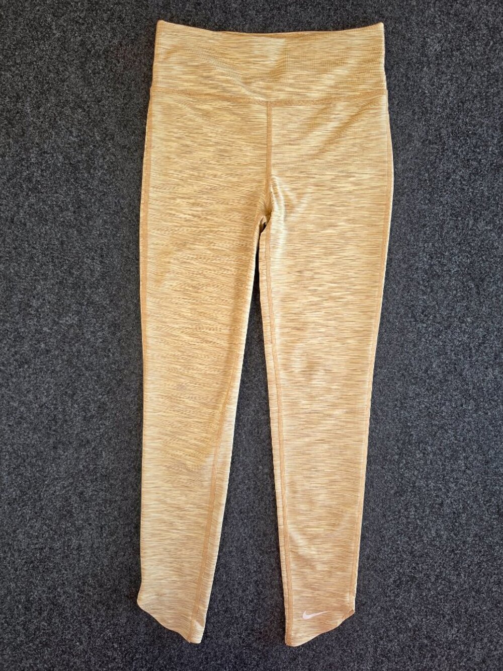 Nike Dri-FIT Leggings Womens Small Tan Cream Space Dye High Rise Athletic